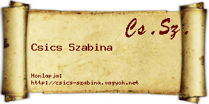 Csics Szabina névjegykártya